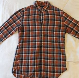 Bonobos Orange Plaid Button Down, Slim Fit Size SMALL